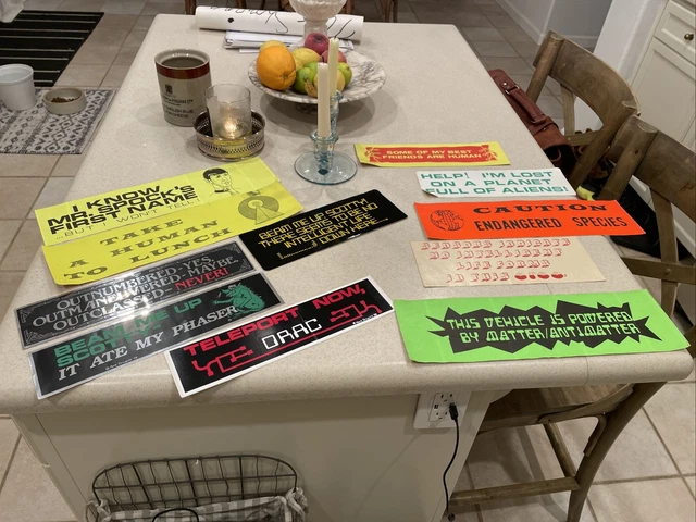 Vintage 1988 Mere Dragons Star Trek Bumper Stickers Lot (11)!! New Old Stock!!