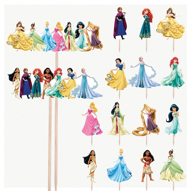 DISNEY PRINCESS BIRTHDAY Cupcake & Party Food Toppers Decorations Picks