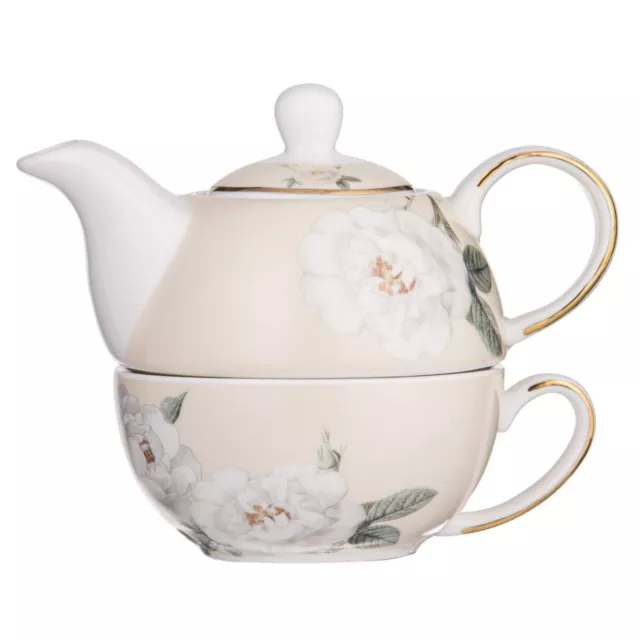 NEW Ashdene Elegant Rose Tea For One Cream 400ml 3pce