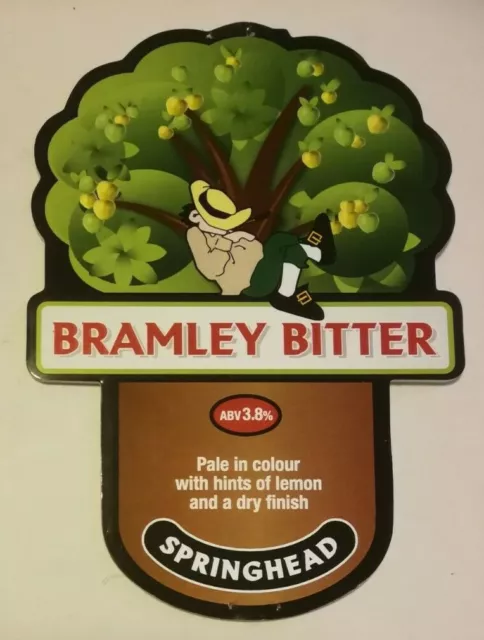 Beer pump clip badge front SPRINGHEAD brewery BRAMLEY BITTER real ale