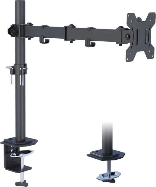 BONTEC Single Monitor Arm Desk Mount for 13-32 inch LCD LED Screens, Height Tilt