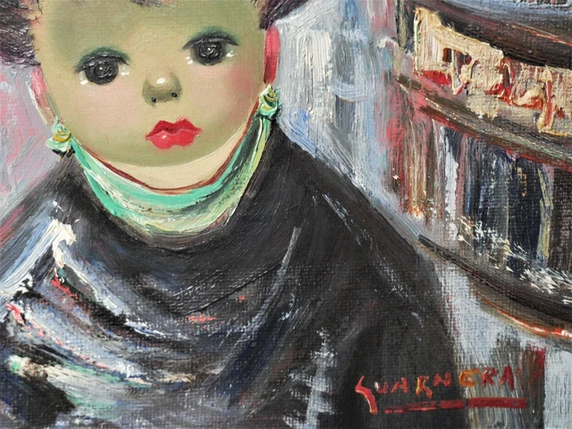 tableau signé Guarnera: la femme au chapeau 3