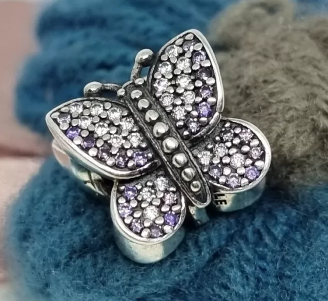 Genuine Pandora Silver Sparkling Butterfly Charm  S925 ALE 💕