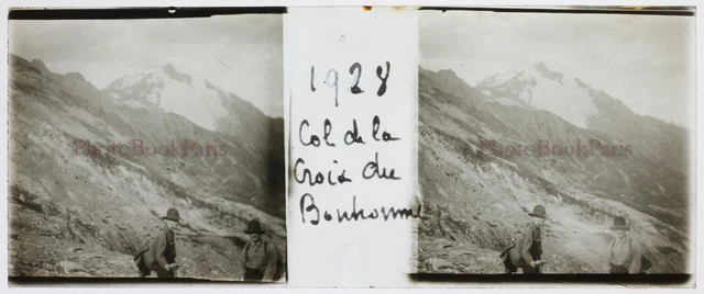 FRANCE Col de la Croix du Bonhomme mountain hoto stereo glass plate 1928  2
