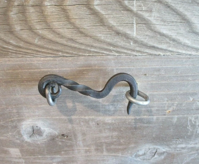 Iron Hook & Latch Eye Lock Window Drawer Twisted Hand Forged Barn Cabin Door