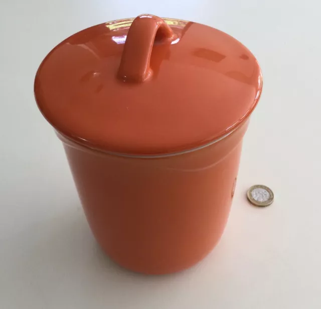 Le Creuset Stoneware - Ceramic Orange - 0.8L - Vintage Storage Jar With Lid.