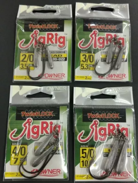 Owner Jig Rig Twist Lock 5199 2/0 3/0 4/0 5/0 Offsethaken Pendelblei ABVERKAUF