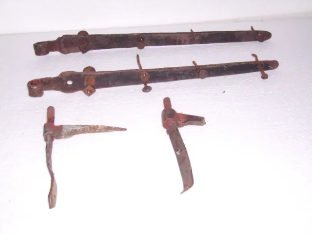 Alte Türbänder Langbänder mit Türkloben und geschmiedeten Nägel 40-42 cm lang