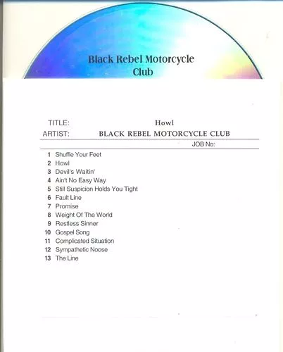 BLACK REBEL MOTORCYCLE CLUB Howl RARE Australian PROMO CD