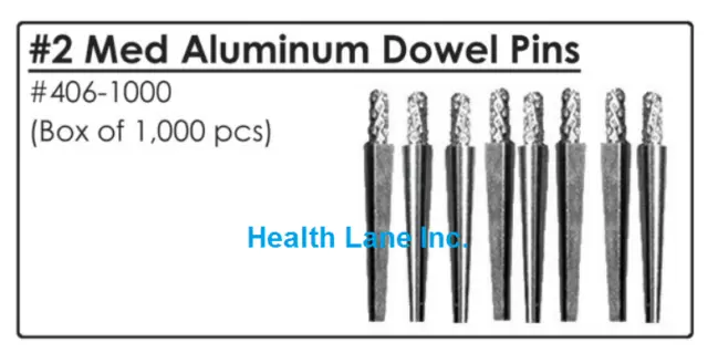 Meta BesQual Dental Lab Master Single Aluminum Dowel Pins #2 Medium Box/1000