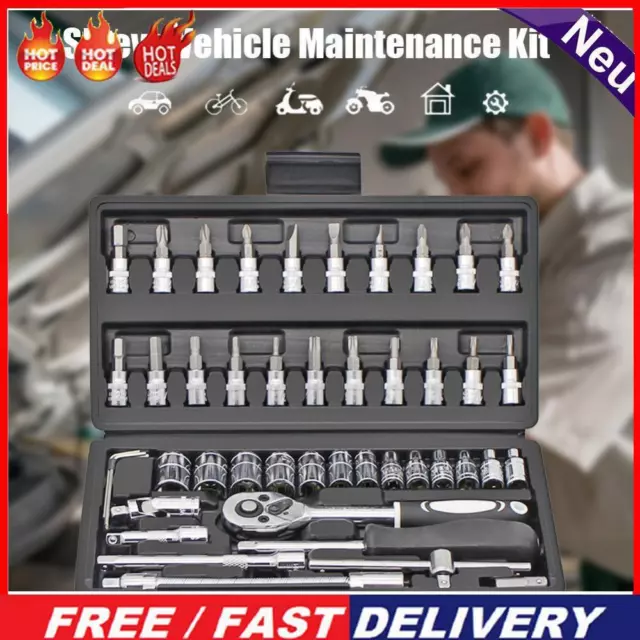 46pcs Multi-functional Combination Toolbox Wrench Household Hardware Repair Set