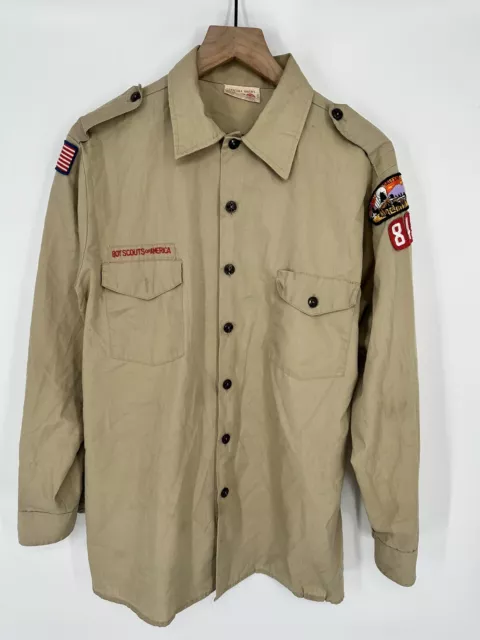 Boy Scouts of America Men’s Uniform Shirt Long Sleeve USA Size Large