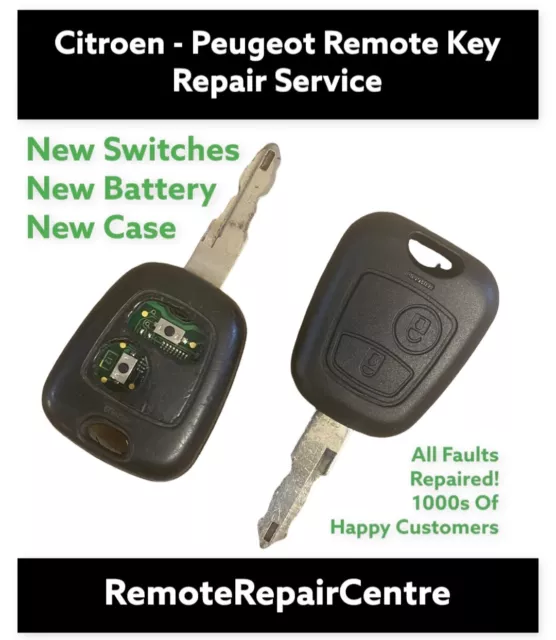 Repair service for Citroen C1 C2 C3 C4 Xsara Picasso 2 Button Remote Key Fob Fix