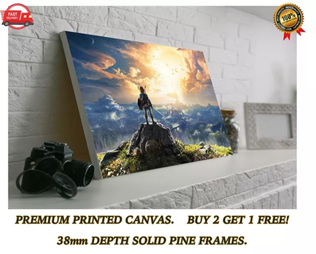 Legend of Zelda Breath of the Wild Large CANVAS Art Print Gift A0 A1 A2 A3 A4