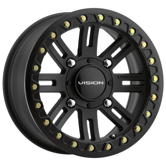 4-Vision UTV 356 Manx 2 Beadlock 15x7 4x110 +13mm Satin Black Wheels Rims