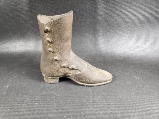 Antique 1800's Cast Iron Mannequin Side Button Victorian Shoe Boot #12 Door Stop