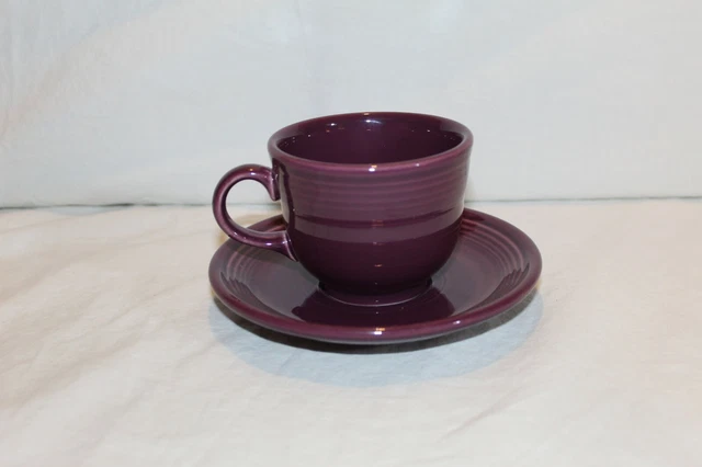 Fiesta Fiestaware Light Purple Ring Handle Coffee Cup & Saucer Homer Laughlin