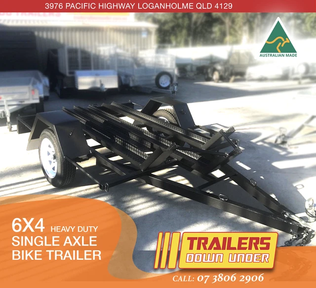 6x4 BIKE TRAILER | HEAVY DUTY | 3 BIKE CHANNELS | 1x JERRY CAN HOLDER | Brisbane