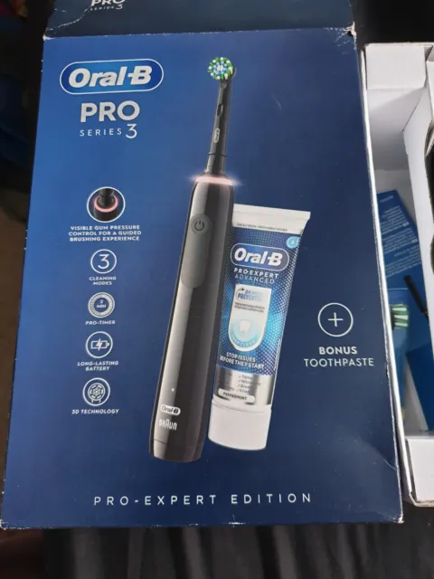 oral b pro series 3. Includes 1 brush head, charger and toothpaste. Brand new.
