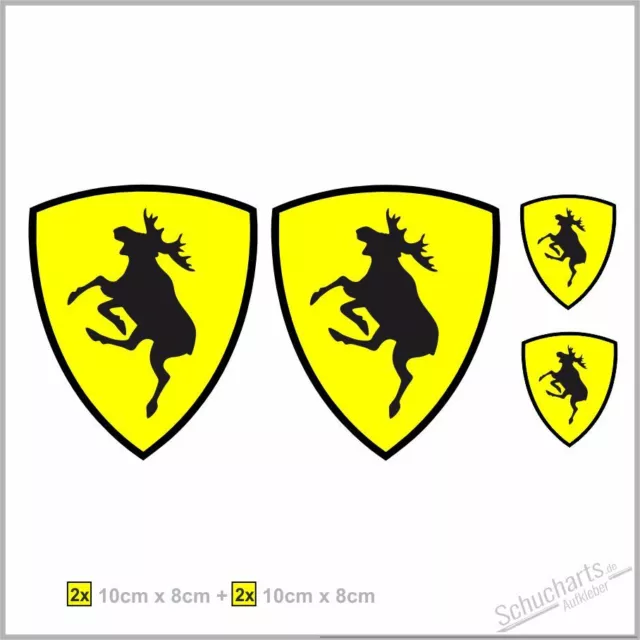 Elch Moose Aufkleber Set Sticker Embleme |4-Teilig| Auto z.B. für Volvo Saab usw