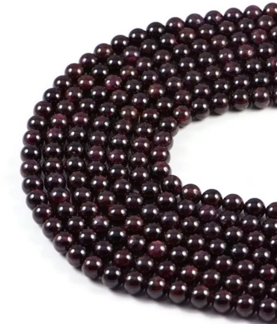 Semi-Precious Beads Natural Garnet Round Gemstone Jewellery Making 15"- 6mm 8mm