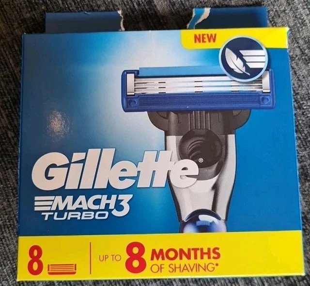 GILLETTE MACH 3 Turbo Razor Blades - 8 Refills Brand New £13.49 ...