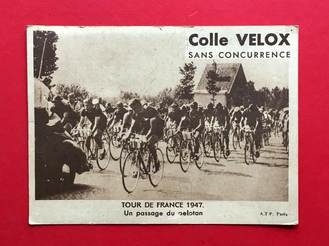 RADSPORT AK TOUR de France 1947 Rennfahrer mit Fahrrad Rennstrecke