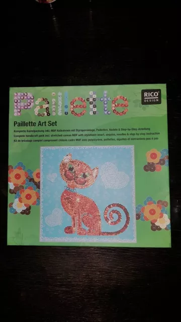 Pailletten Art Set - Motiv Katze - Rico Design Kreativ Set Basteln NEU