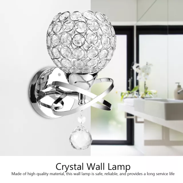 Modern Crystal Wall Lamp Bedside Night Light Bedroom Living Room Hall HG