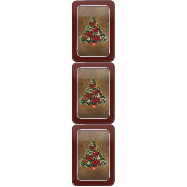 Brandsseller Set di 3 scatole per biscotti in metallo – barattoli rotondi impilabili con coperchio – contenitori per conservare dolcetti, biscotti e frollini di Natale – Motivo Renna