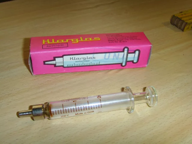 Nr3 Medizin. Klarglasspritze Spritze 2m³ resila VEB Glaswerke Schmiedeberg