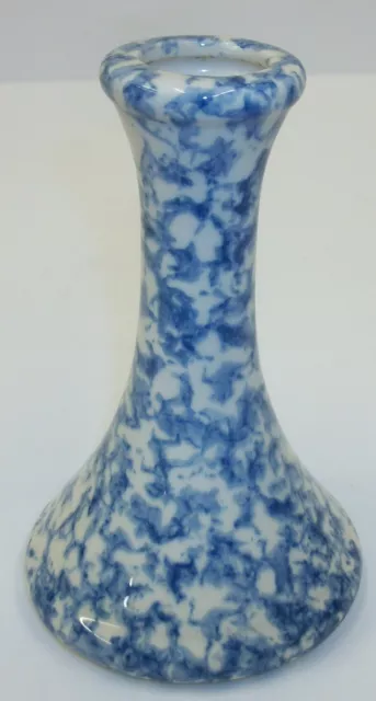 Henn Pottery Country Home Collection Blue Sponge Ware Vase