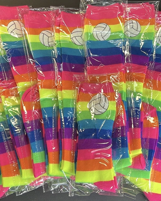 BUBBLEGUM DIVAS GIRLS Socks Volleyball Rainbow Knee High Kids Long