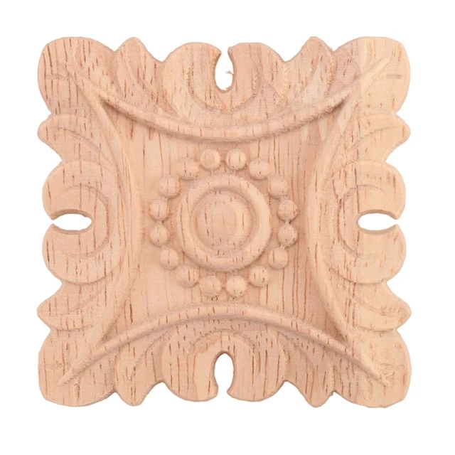4pcs 8*8cm bois sculpté coin Onlay meubles décorations pour