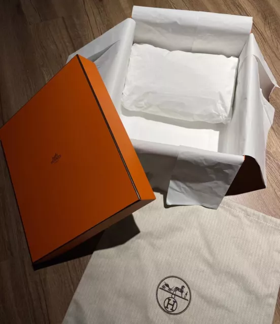 Authentic Hermes Birkin B25 empty packing box w/dust bag, ribbon, felt,  raincoat