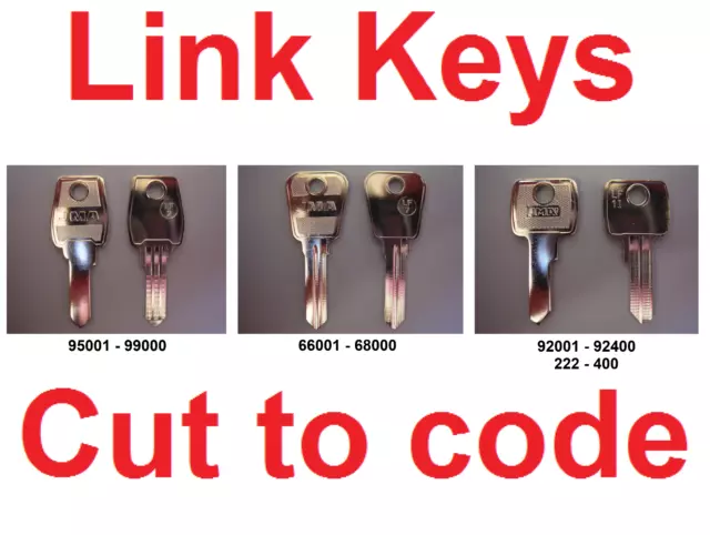 2 x Replacement Link Keys Cut to Code - Filing Cabinets Lockers & Desks FREE P&P