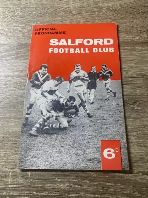 Salford V Workington Town Rugby League Lancashire Cup 11/09/1965 Programme