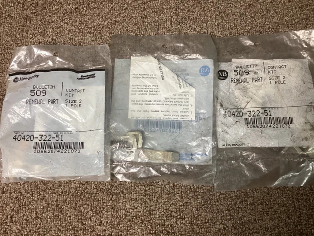 Allen-Bradley 40420-322-51 Size 2 Contact Kit Single Pole Lot of 3 NIP