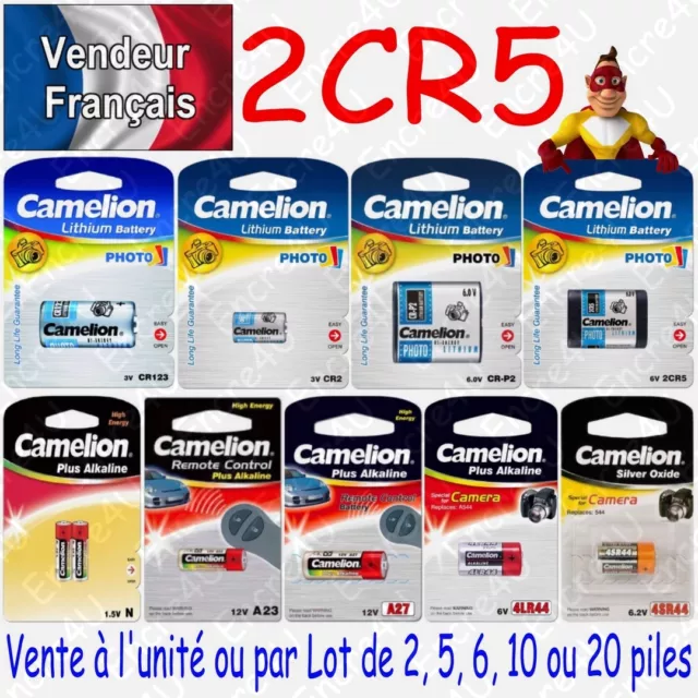 Piles Photo : 2CR5 DL245 2CR5M 6V 6 volts Lithium ( Livraison Gratuite )