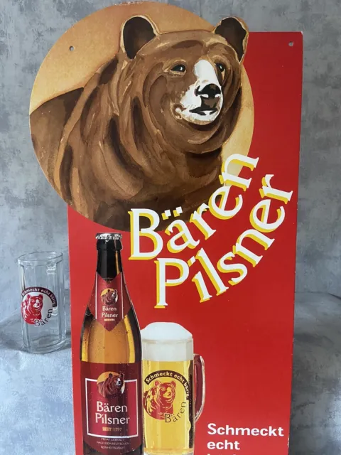 Bären Bräu Schwenningen Aufsteller beidseitig mit Bierglas Zugabe