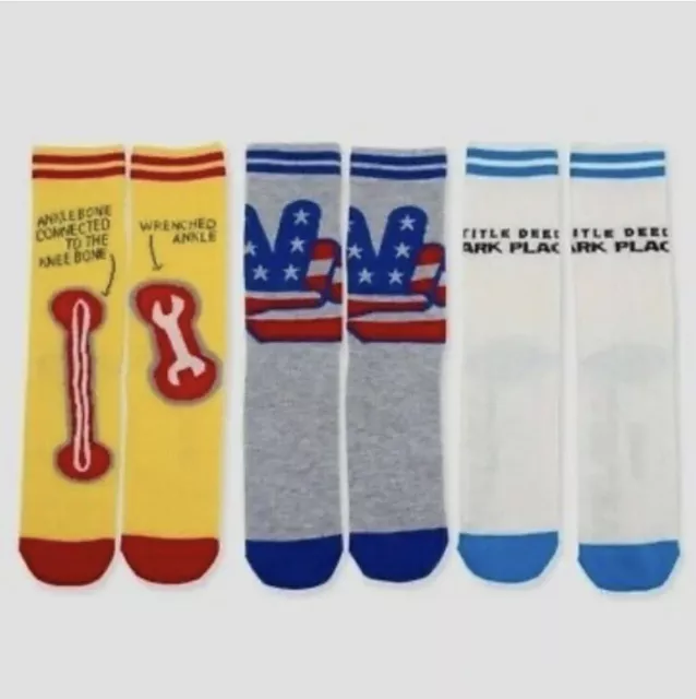 Hasbro 3 Pack Game Night Mens Fun Socks Size 10-13 Junk Food Operation Monopoly