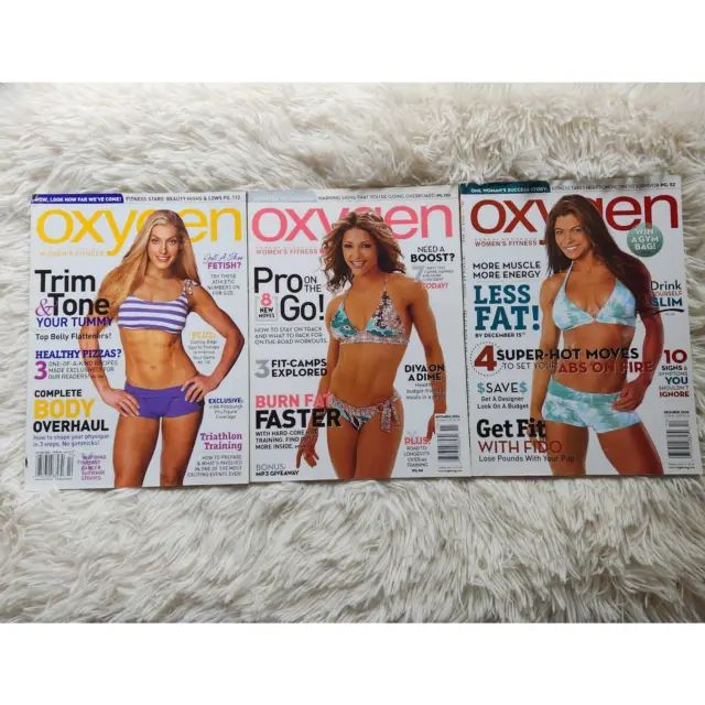 Oxygen Magazine Lot of 3 Oct/Dec 2006 Women's Fitness