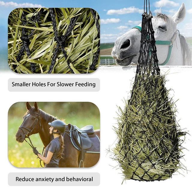 SLOW FEED HAY Feeder for Horses Goat Feeder Hay Net Hanging Hay Net For