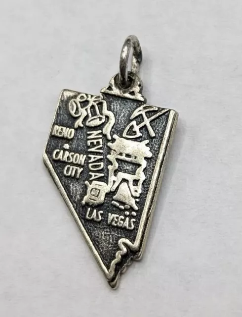 Sterling Silver 925 Nevada State Charm Las Vegas Reno Carson City