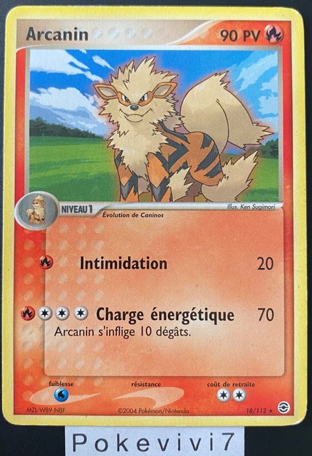 Pokemon Card ARCANINE 18/112 Rare Block EX Red Fire Green Sheet FR USED