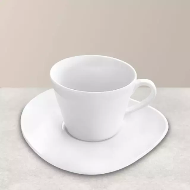 Set de taza con platillo para café, porcelana, 270 ml - Organic, Villeroy & Boch