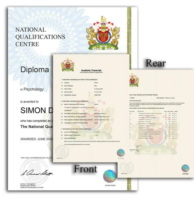 Novelty Customised Certificates Degree Diploma School College Unique Design Gift