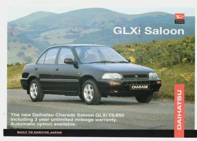 Daihatsu Charade 1.5 GLXi Saloon 1994 UK Market Launch Sales Postcard