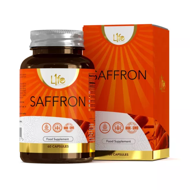 Safran Supplément Capsules Santé Yeux 90mg Comprimés végétaliens, L1fe Nutrition