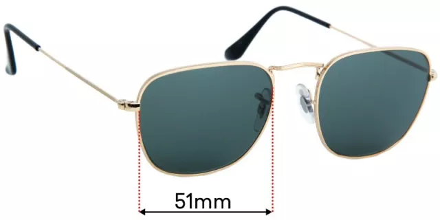 SFx Replacement Sunglass Lenses fits Ray Ban RB3857 Frank - 51mm Wide